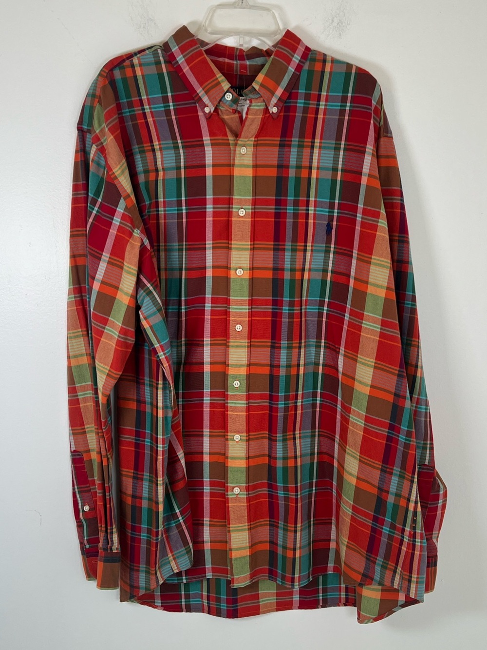 EUC! Polo By Ralph Lauren Colorful Plaid Button-Down Size 2X Tall